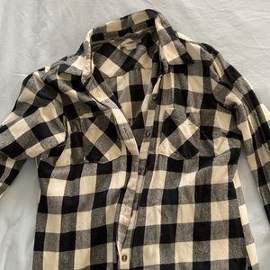 Black and white flannel shirt